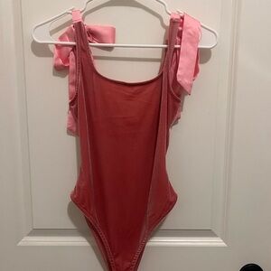 Pink Velvet  One Piece Bodysuit